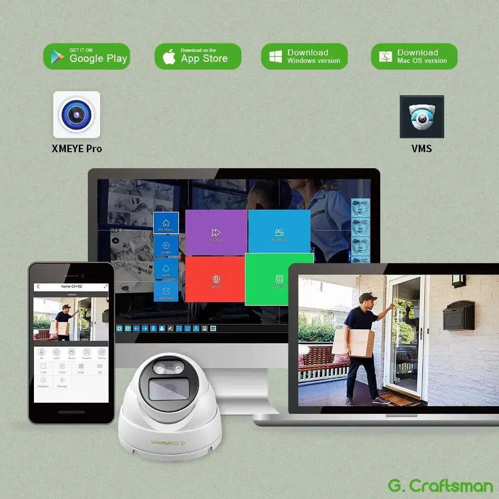 AI Enhanced XMeye Indoor PoE IP Camera Night Vision