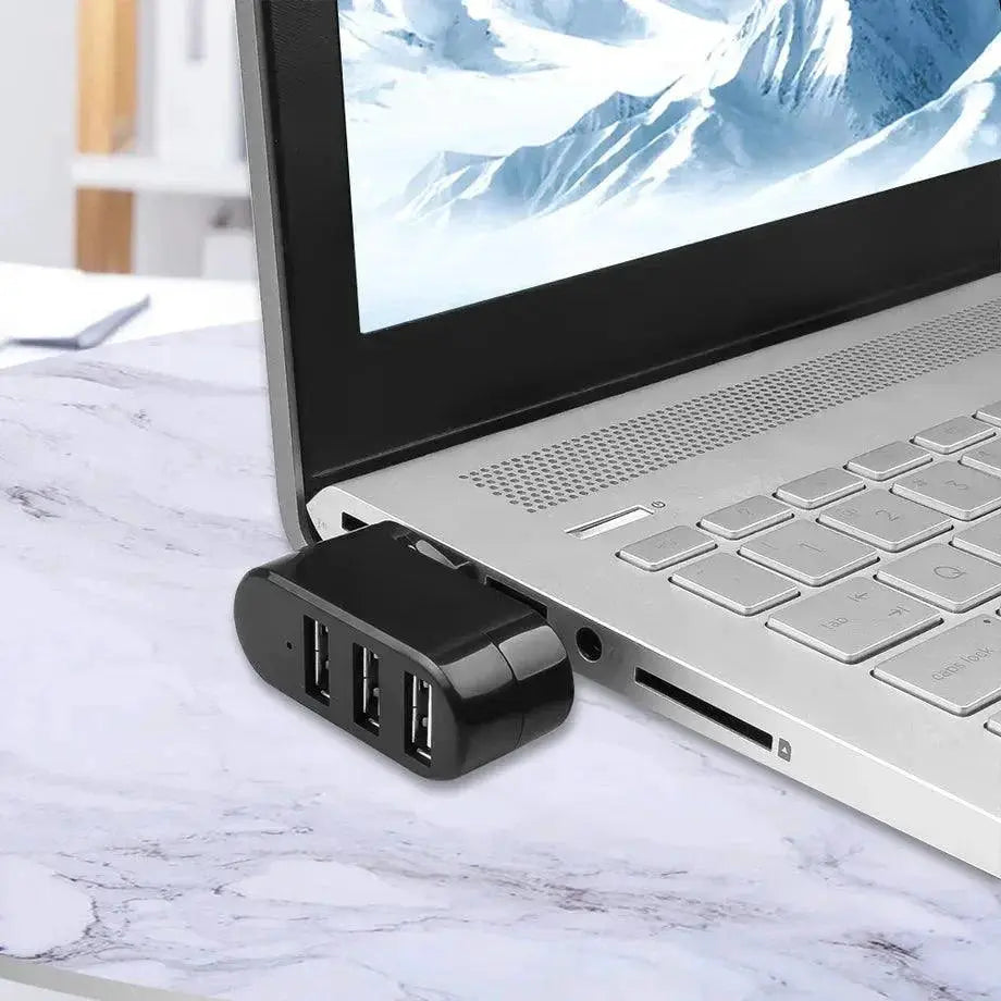 PzzPss USB 2.0 Hub Adapter Three Port High Speed Compact