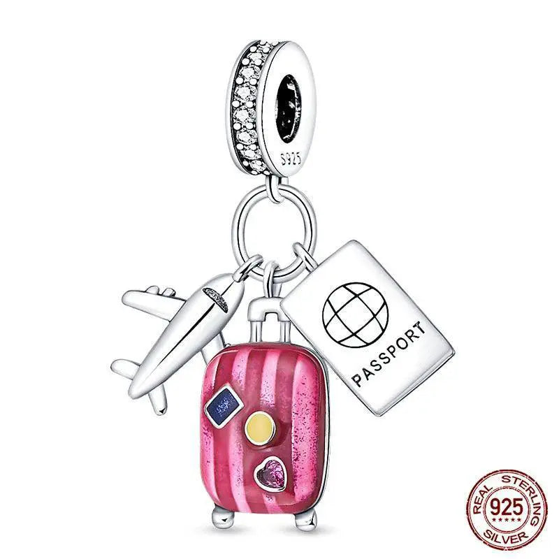 Sterling Silver Red Heart Beads for Pandora Jewelry Gifts