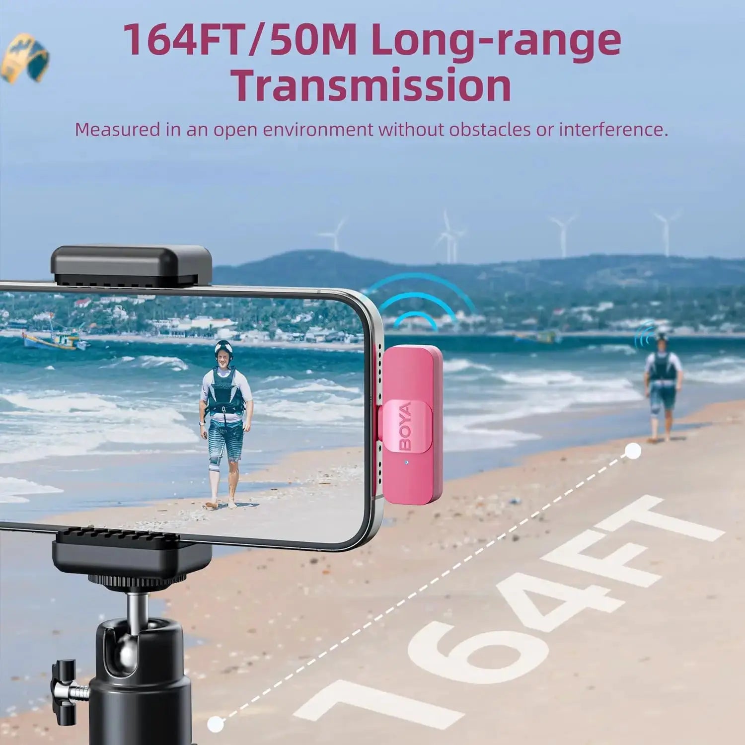 BOYA BOYA BY-V2-P Wireless Lavalier Microphone Portable Audio Video Recording Mini Mic for iPhone Android Vlog Gaming Phone Mic