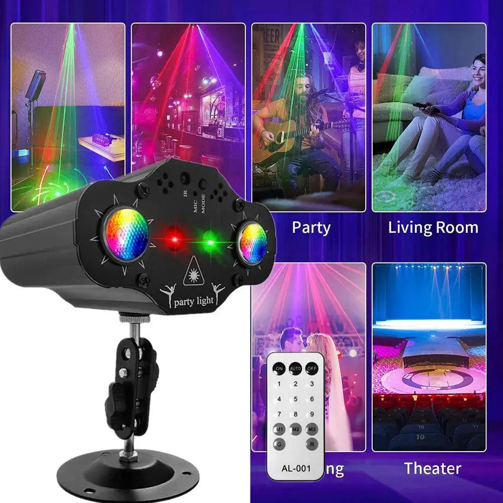 Voice Activated DJ Laser Projector With 72 Patterns Fun