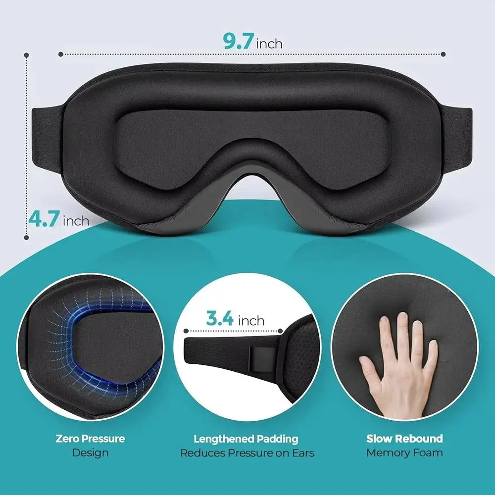 Sleep Mask Blackout Eye Mask for Sleep - 3D Breathable Soft Comfortable Eye Mask for Sleeping - Adjustable Strap Unisex