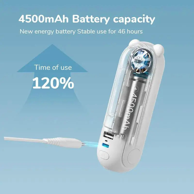 JISULIFE 3In1 Handheld Fan Power Bank And Light Portable