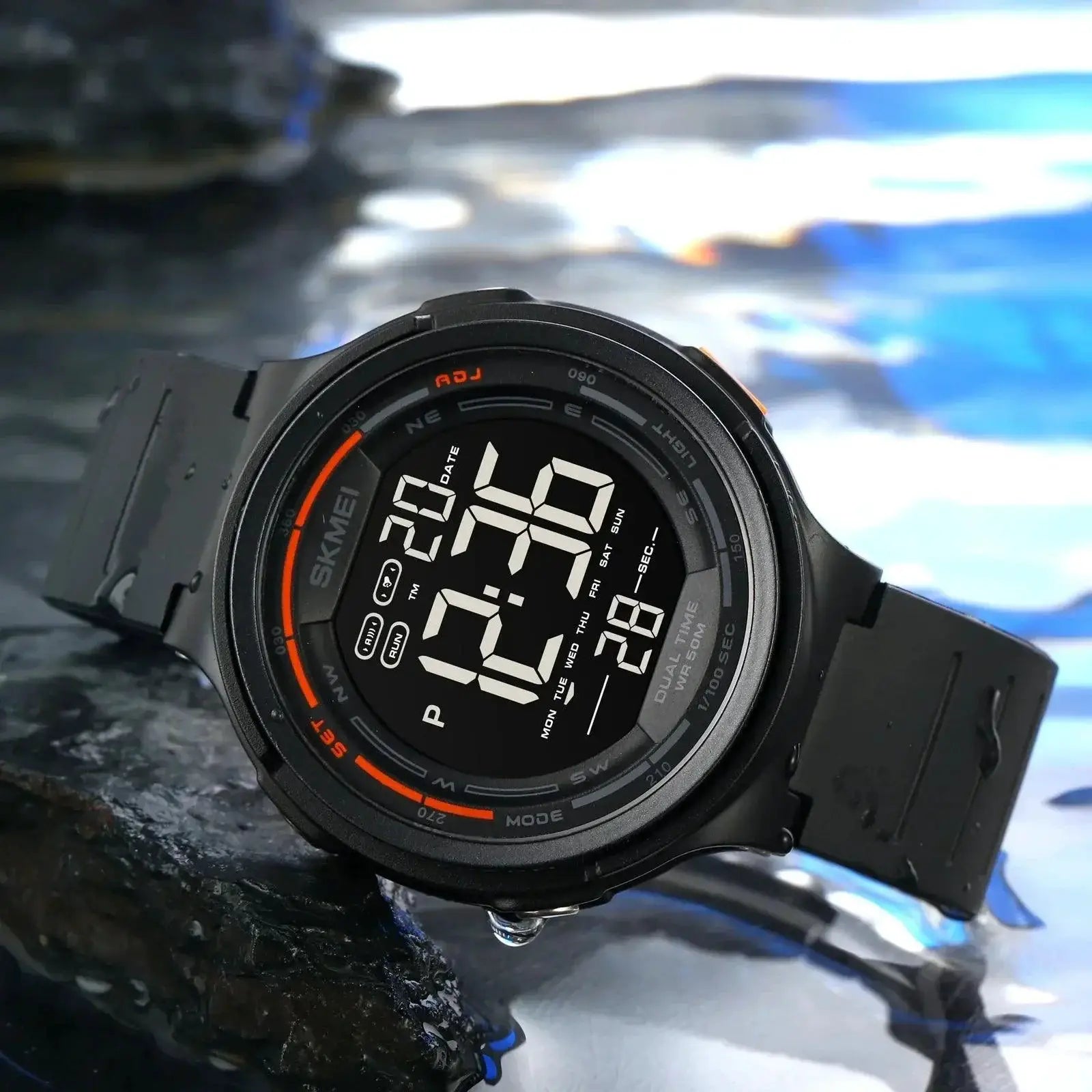 SKMEI Mens LED Sports Watch Versatile Waterproof Timer