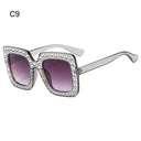 Trendy Rhinestone Kids Sunglasses with Colorful Lenses