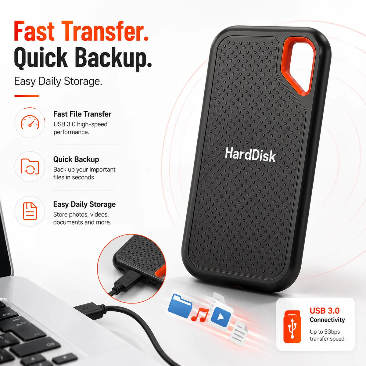 Portable Desktop External SSD Drive