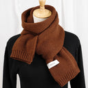 Women's Solid Color Wool Knitted Warm Thickened Scarf Gaiter