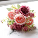 Rose Pink Silk Peony Bouquet Artificial Flower Wedding Home Decor