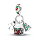 Silver Charm Pendant Christmas Stocking