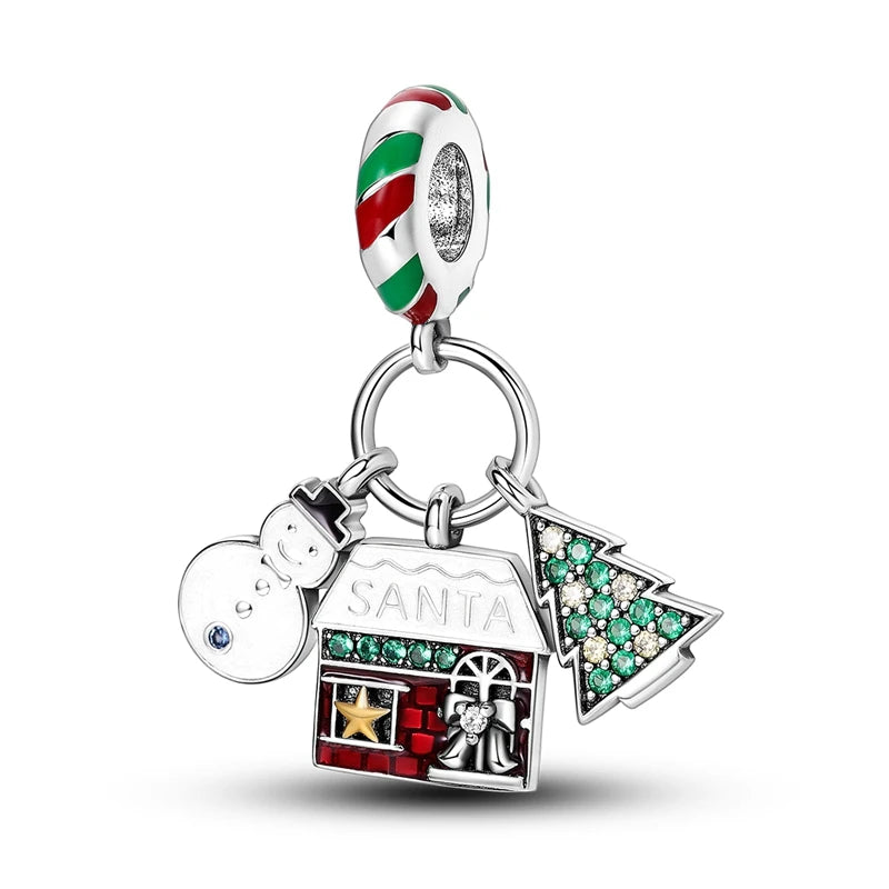 Silver Charm Pendant Christmas Stocking