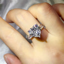 GIA Certified Silver Moissanite Ring Style CAFPK
