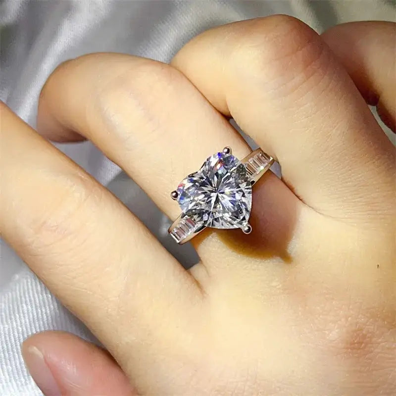 GIA Certified Silver Moissanite Ring Style CAFPK — product image 1