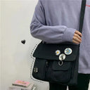 Spacious Canvas Messenger Bag For Women