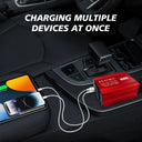 Car Power Inverter 300W Pure Sine Wave EU Socket  DC12V to AC 220V 50hz, 5V 2.4A USB Port Fast Charging Voltage Adapter