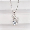 Round Moissanite Pendant Necklace Silver