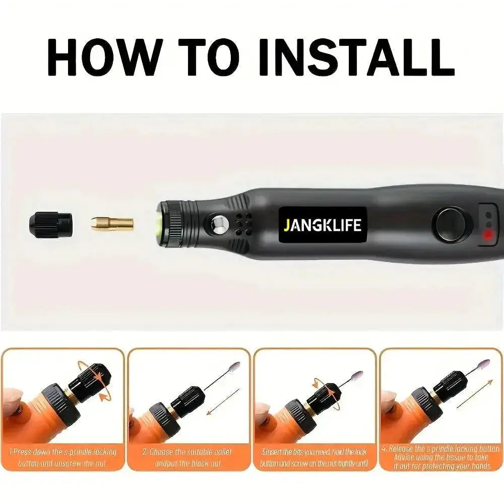 USB Cordless Rotary Tool Kit For Woodworking And Engraving