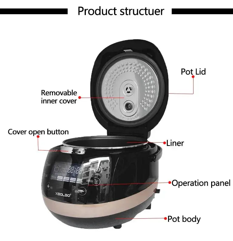 XEOLEO 5L Tapioca Cooker Pearl Warmer Pot For Milk Tea Shop