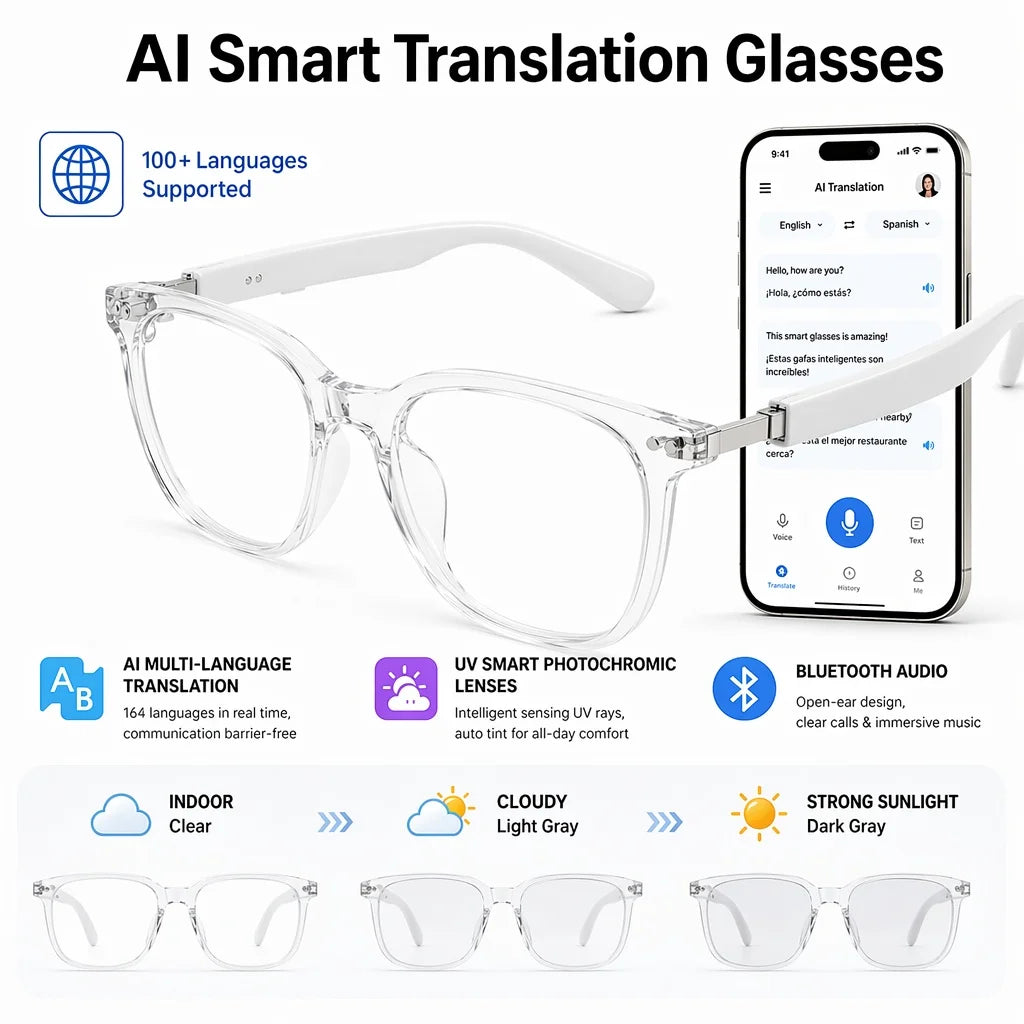 AI Translation Smart Glasses Bluetooth
