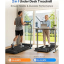 Quiet 3HP Incline Desk Treadmill With App Control LED Display