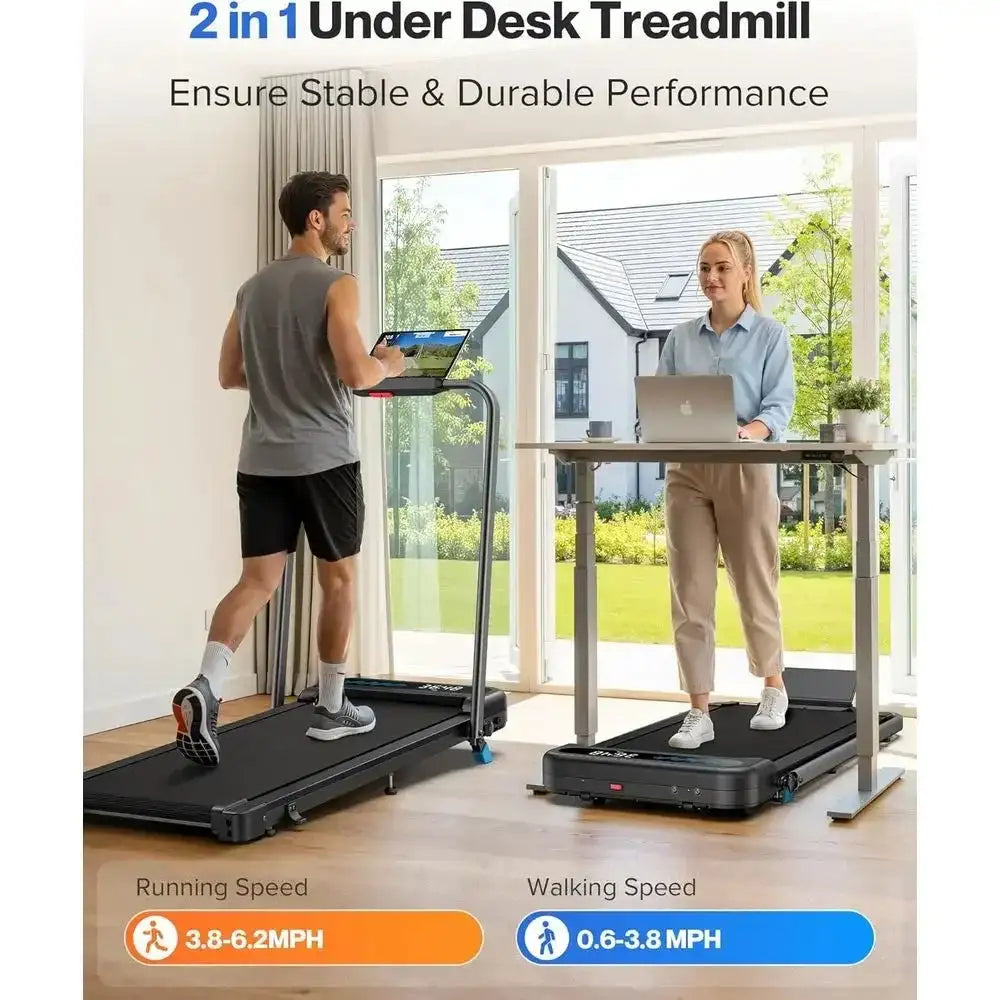 Quiet 3.0HP Incline Treadmill, Portable Walking Pad with Handle, 320 lbs Capacity, Compact Desk Treadmill with LED Display & App