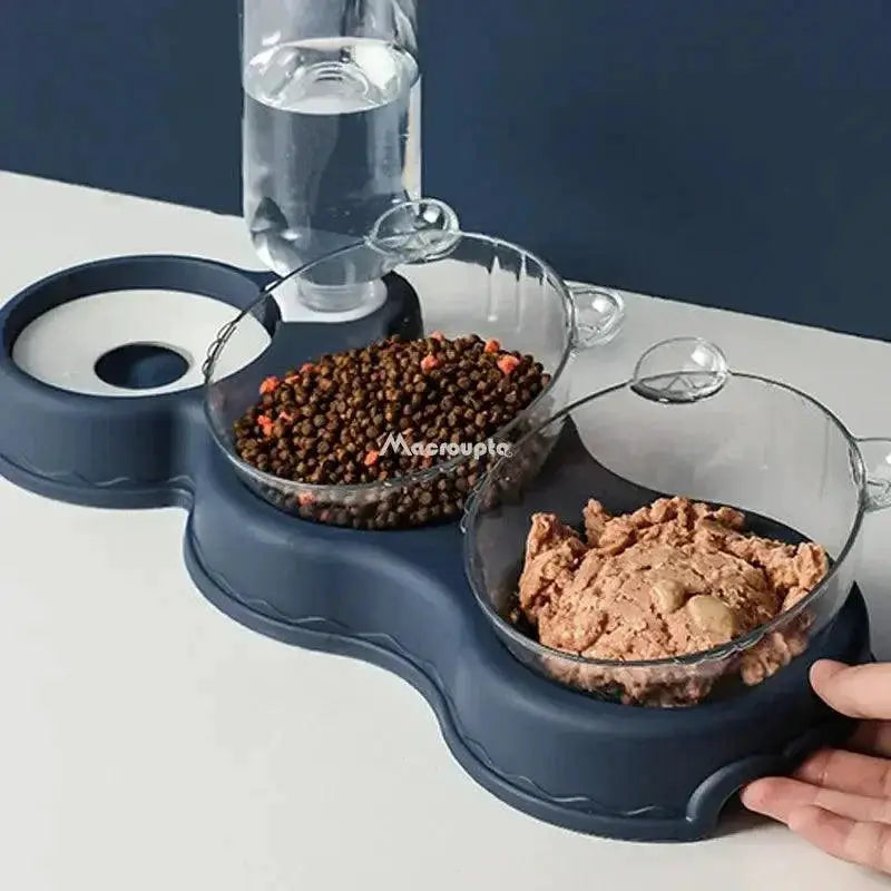 Automatic Pet Feeder and Water Fountain Double Bowl for Cats