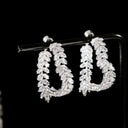 Zircon Leaf Earrings for Women Sparkle