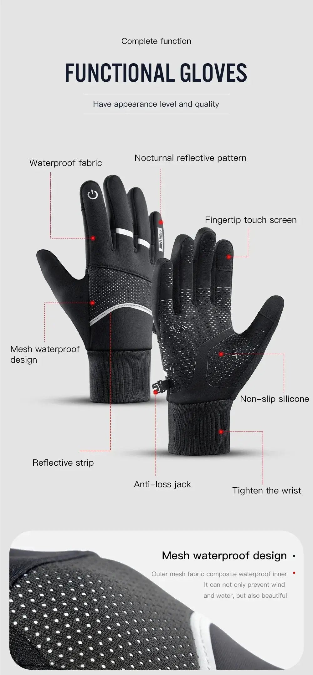 Warm Cycling Gloves for Winter Rides Edition AA — product view 13