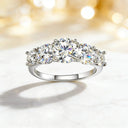 Round Moissanite Ring in Sterling Silver Stackable
