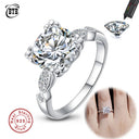 Round Moissanite Ring in Sterling Silver