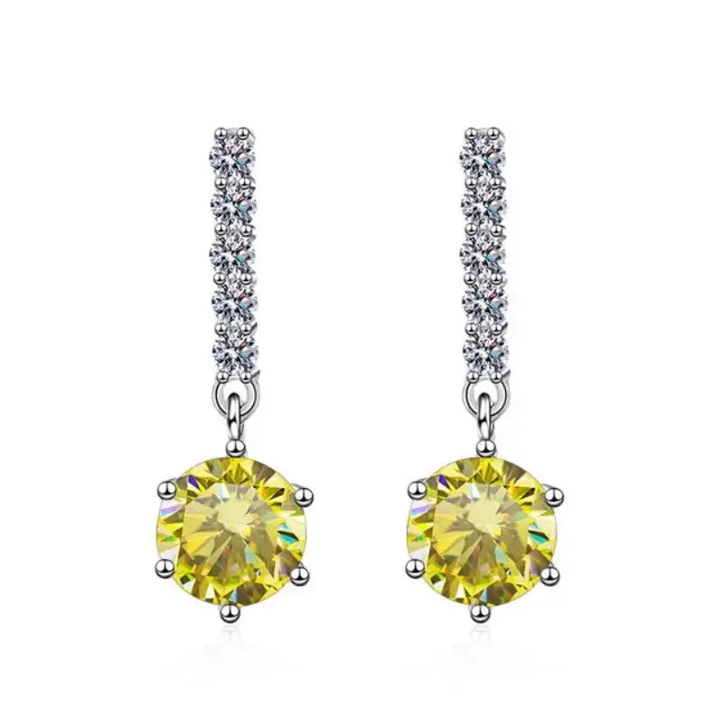 1CT*2 D VVS1 New Style Moissanite 925 Sterling Silver Dangle Earrings for Ladies Sparkling Wedding Jewelry Anniversary girl gift