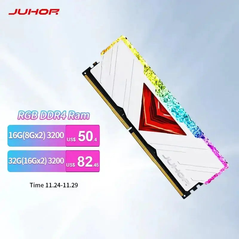 Go JUHOR RGB DDR4 16GB 3200MHz UDIMM Memory Kit For Gaming