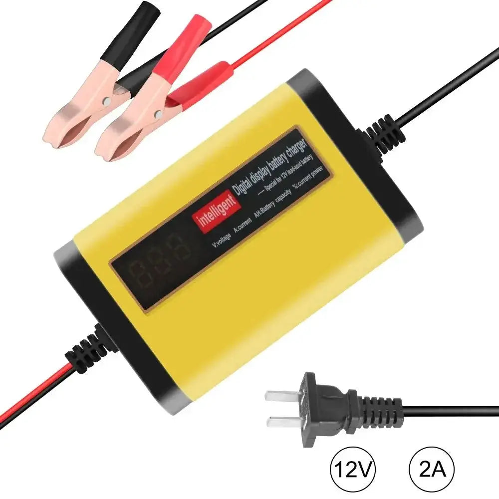 Fully Automatic Car Battery Charger LCD 2A Fast Charge - OurLum.com