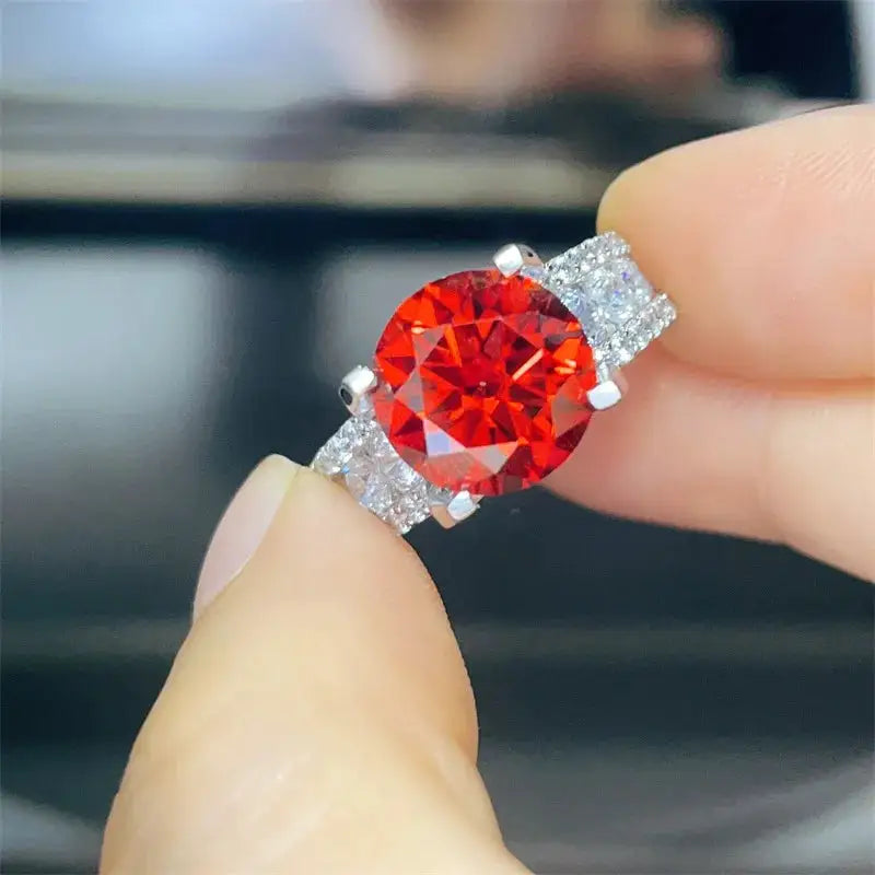 Sterling Silver Sterling Silver Red Moissanite Ring — product image 5