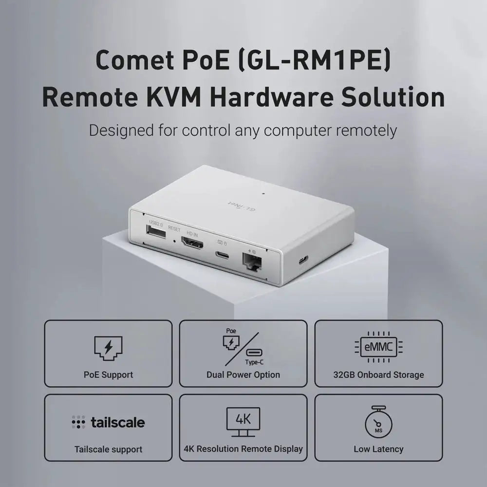 GL.iNet Comet PoE Remote KVM Control Over Internet Inet — product view 2