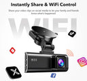 4K Ultra HD Dash Cam with GPS, WiFi, Night Vision System