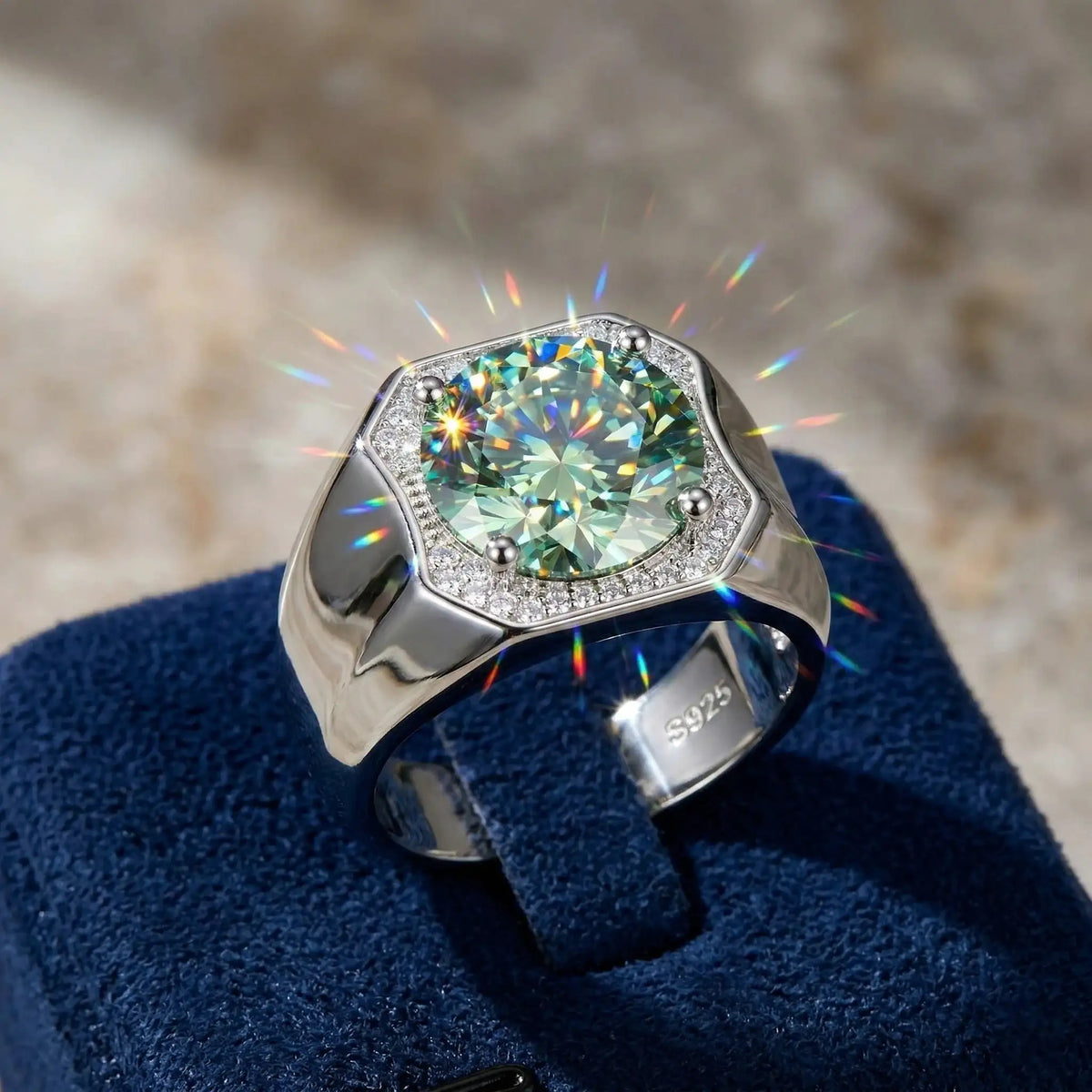 Unisex Sterling Silver Moissanite Ring — product image 2