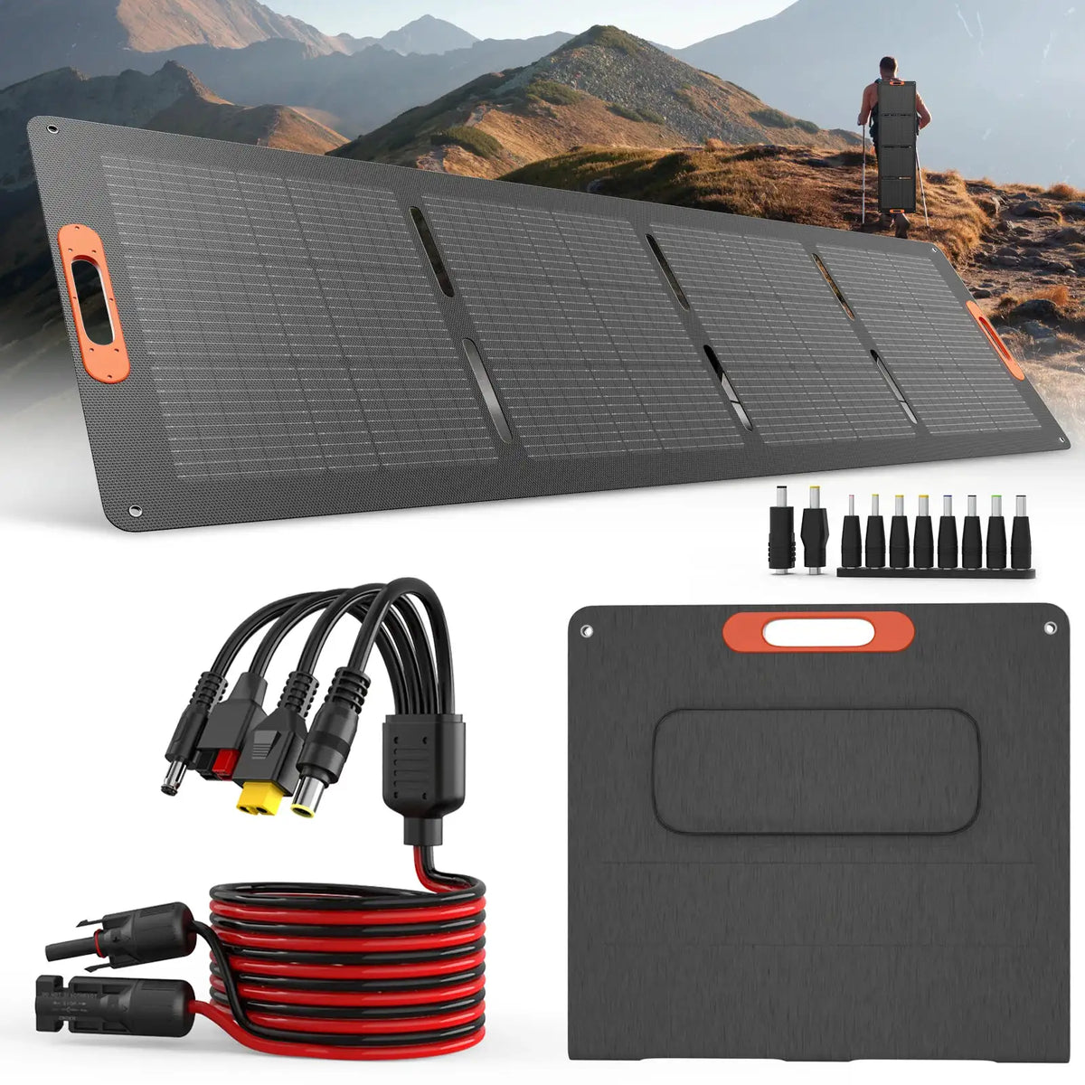 RVPOZWER 200W/100W Foldable Solar Panel Portable Solar Charging Panel 25.5% High-Efficiency House Powerful Solar Panels