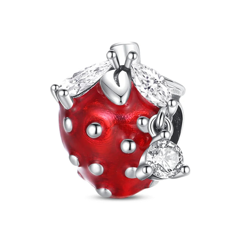 Charm Beads Sterling Silver Pink