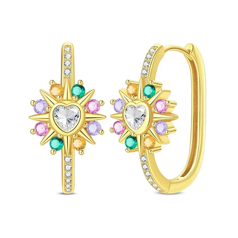 Sterling Silver Hoop Earrings Golden