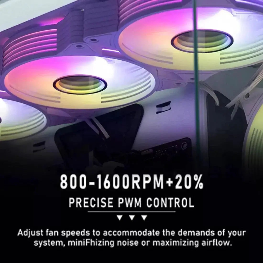 AR12PRO White RGB PC Fan Lighting With Customizable Effects