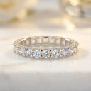 Moissanite Ring in Sterling Silver Certificate Channel Setting