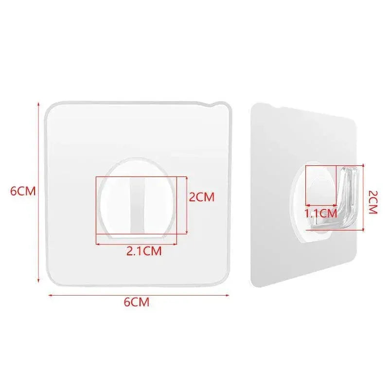 Clear Self Adhesive Wall Hooks Versatile Home Organizer