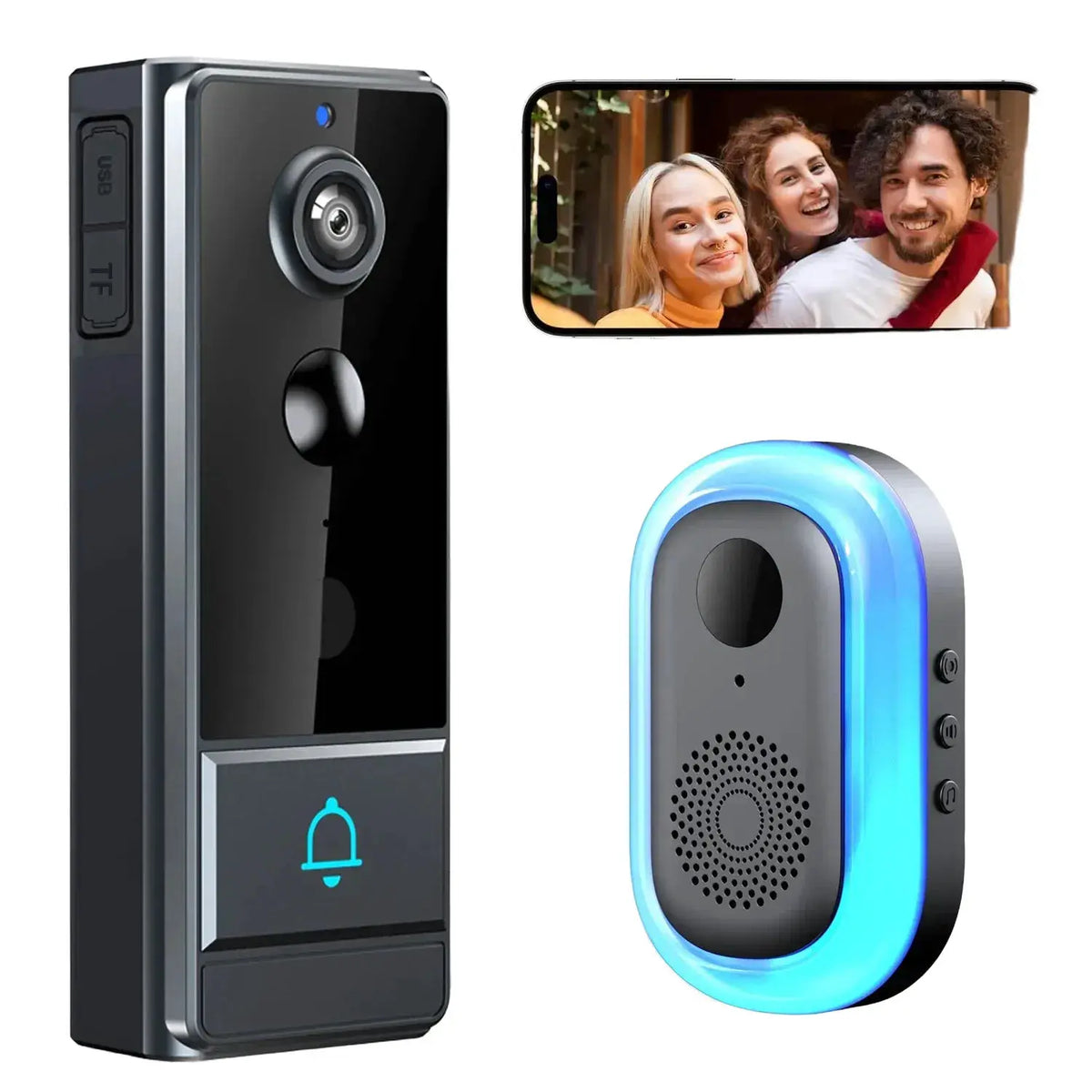 Wireless HD Smart Doorbell With Battery Never Miss A Visitor — product view 1
