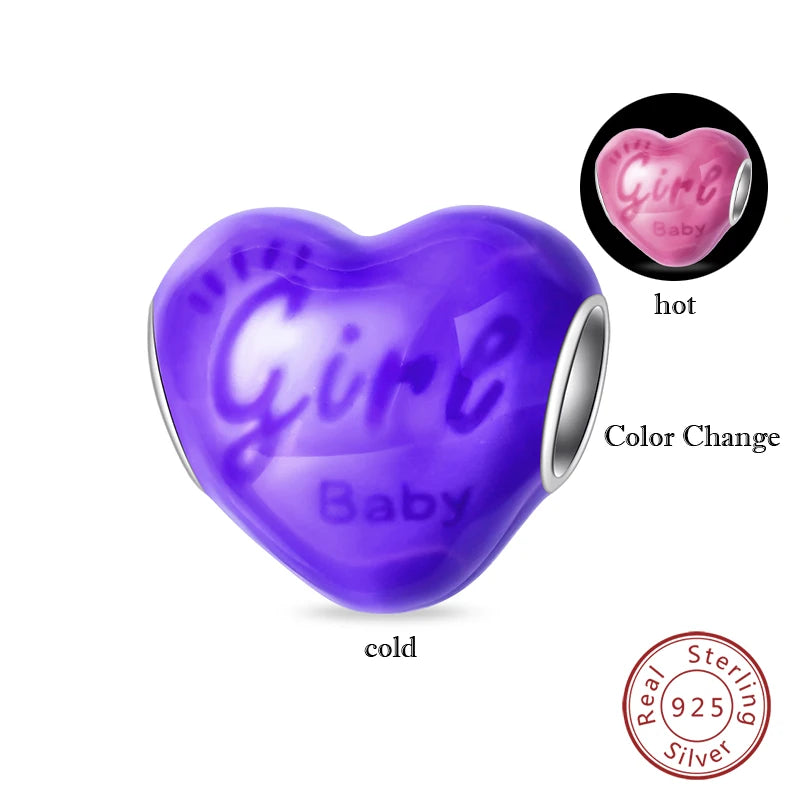 Sterling Silver Red Purple Heart