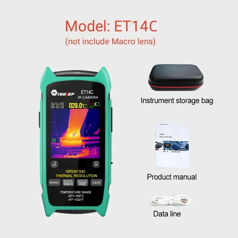 TOOLTOP ET14C 2.8inch Thermal Imager 25Hz Home Thermal imaging Camera ISR240x240 Thermography with Stand Electrical Fault Detect