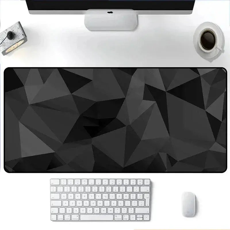 Black Rubber Gaming Mat With Customizable Desk Design