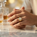 Round Square Moissanite Ring Sterling