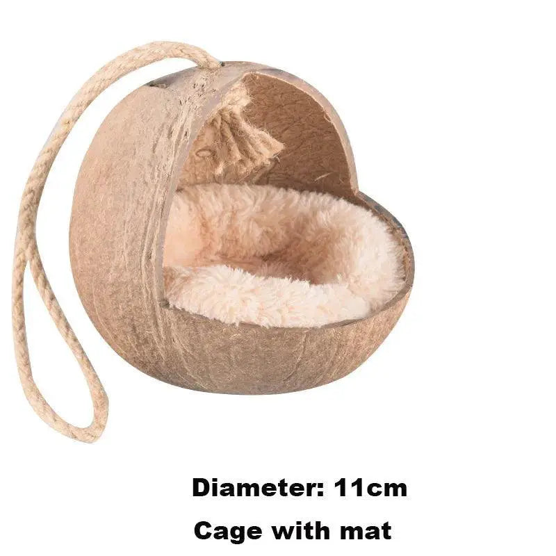 Natural Coconut Small Pet Cage And Wooden Hamster House
