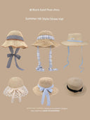 Straw Hat Japanese Style Women's Hand-Woven Summer Lace