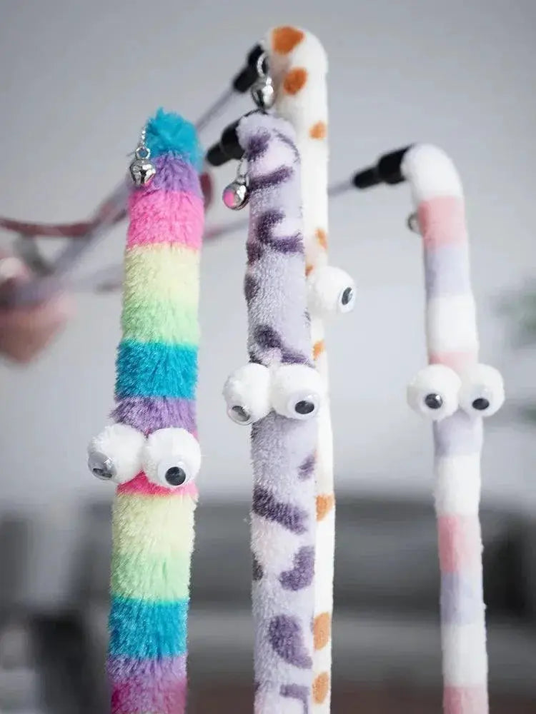Feather Cat Teaser Wand Interactive Caterpillar Toy For Cats